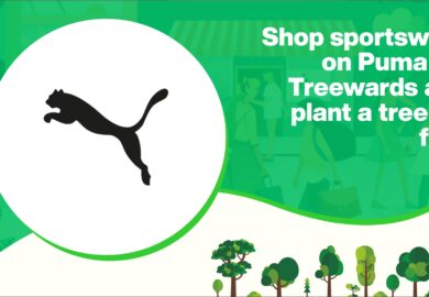 Shop sportswear on Puma via Treewards and plant a tree for free!