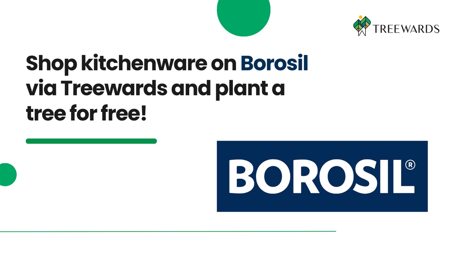Shop kitchenware on Borosil via Treewards and plant a tree for free!