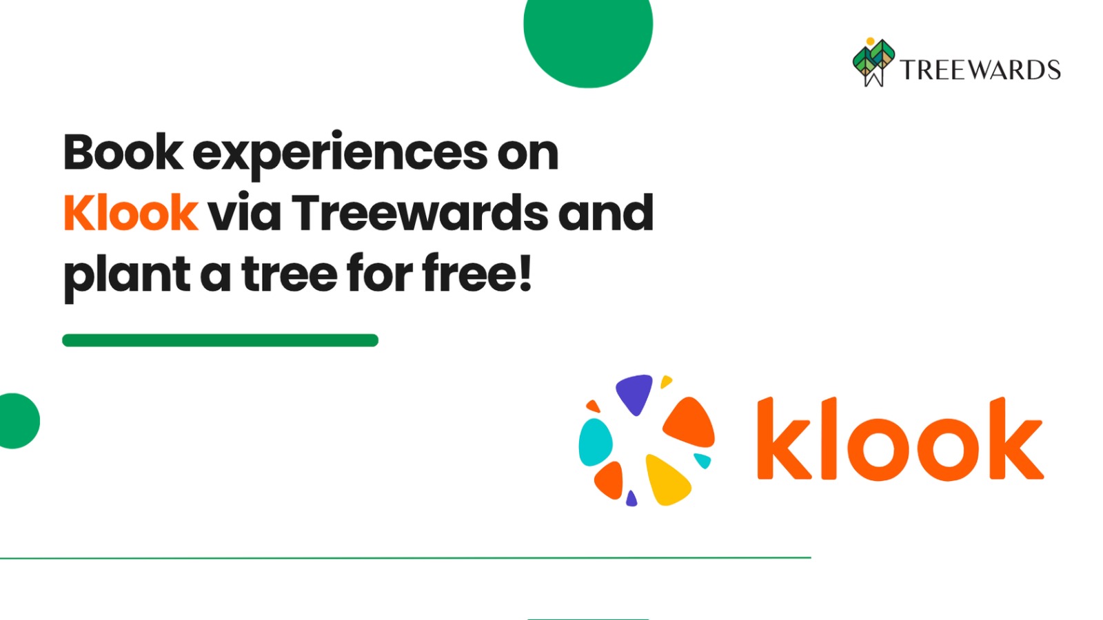 Book experiences on Klook via Treewards and plant a tree for free