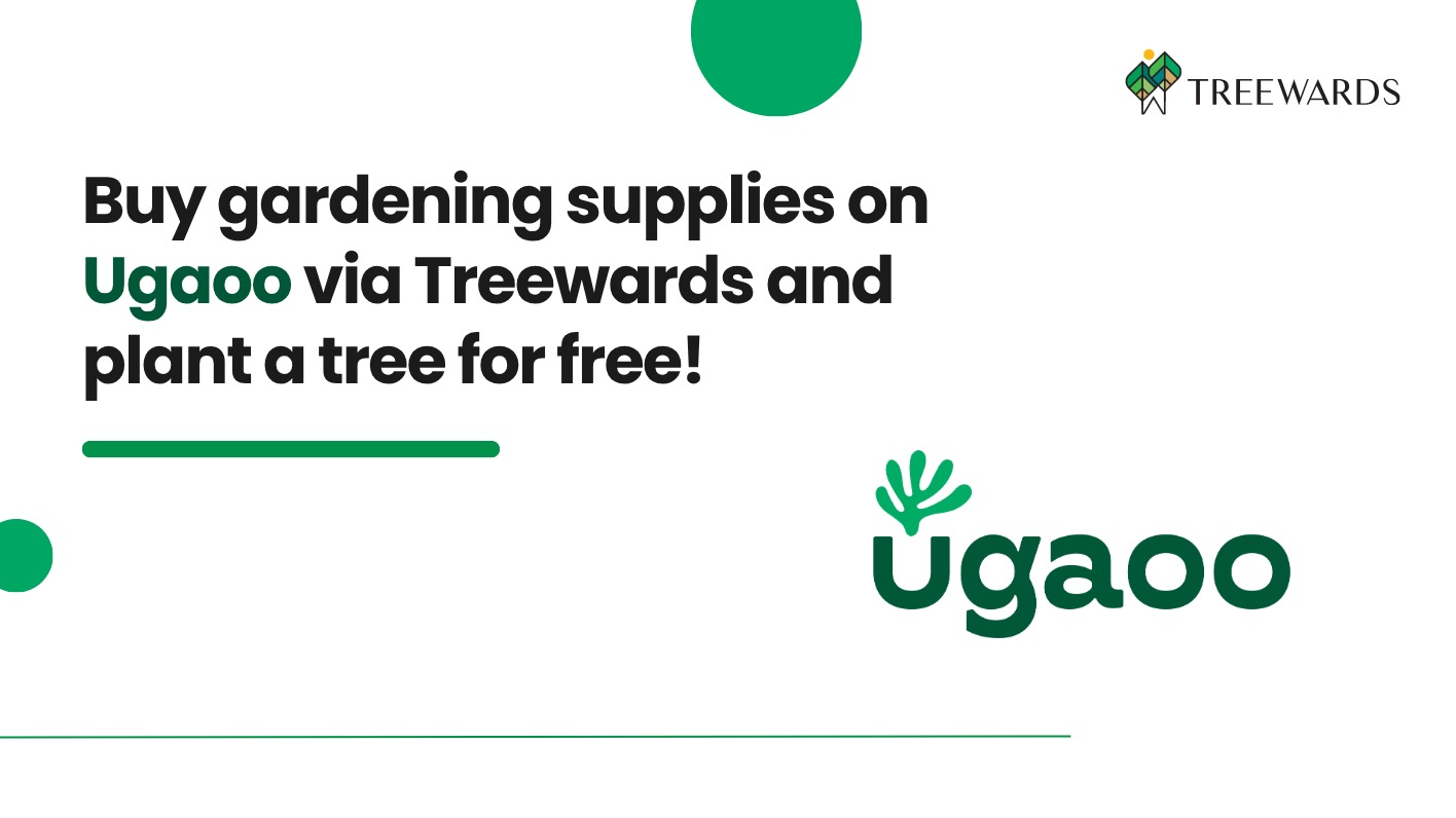 Buy gardening supplies on Ugaoo via Treewards and plant a tree for free!