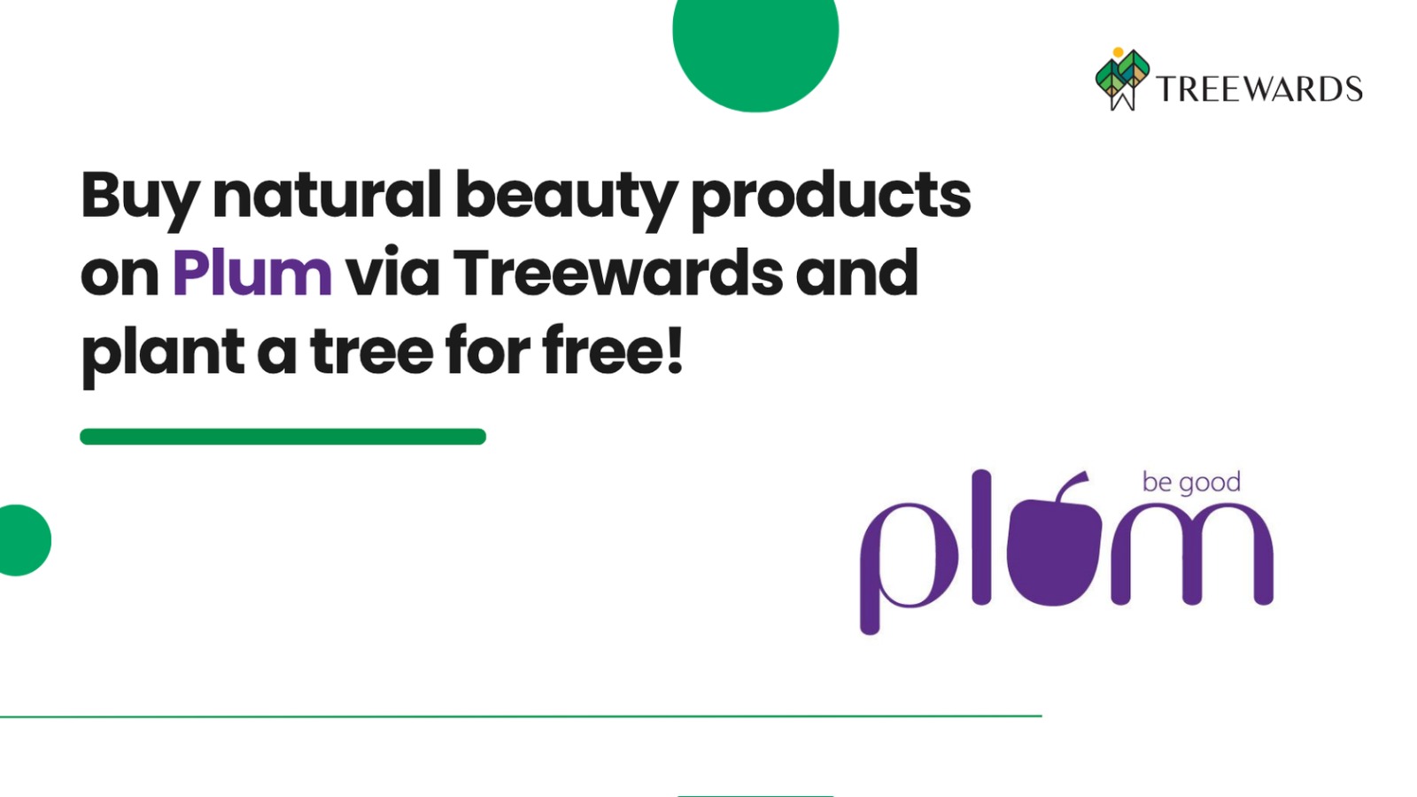 Buy natural beauty products on Plum via Treewards and plant a tree for free